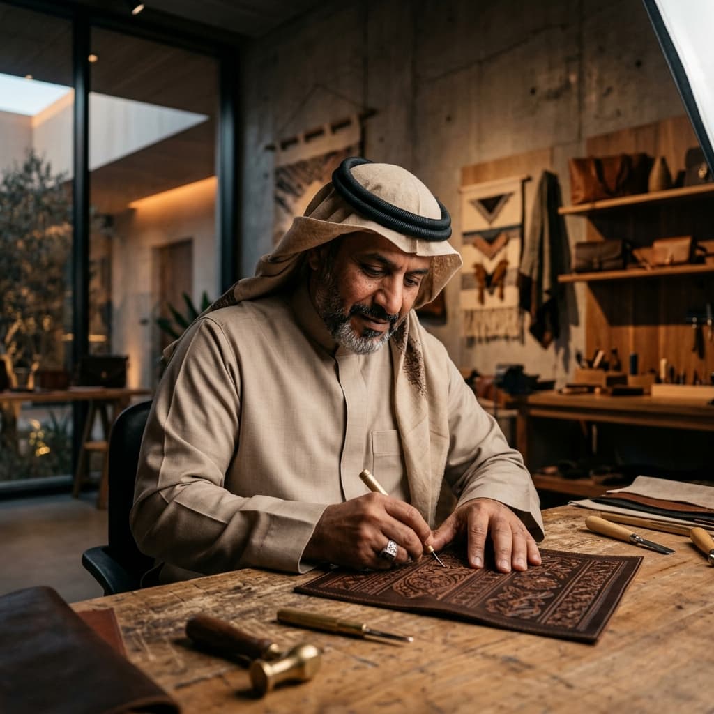 Saudi artisan working